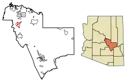 Location of Deer Creek in Gila County, Arizona.