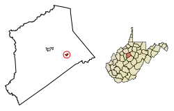 Location of Sand Fork in Gilmer County, West Virginia.