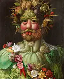 The painting Vertumnus (ca. 1590) by Giuseppe Arcimboldo depicts Rudolf II as Vertumnus.