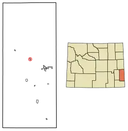 Location of Lingle in Goshen County, Wyoming.