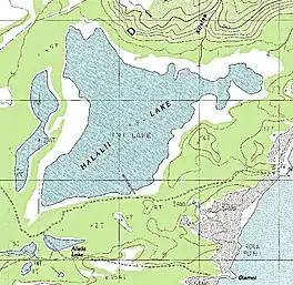 Topographic map of Halalii Lake