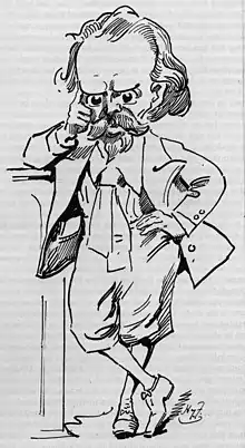 Cartoon of Hall Caine, by Harry Furniss