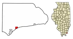 Location of Elizabethtown in Hardin County, Illinois