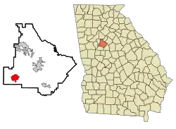 Location in Henry County and the state of Georgia