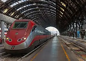High-speed train in Milano Stazione Centrale in 2016