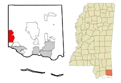 Location of Latimer, Mississippi