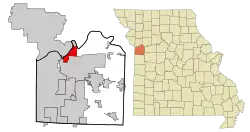 Location of Sugar Creek, Missouri