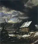 Jacob van Ruisdael, Winter Landscape with a Wooden House, c. 1667–1673