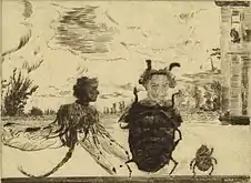 Peculiar Insects (1888) drypoint, 11.9 x 15.9 cm., Royal Library of Belgium, Brussels