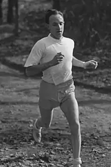 Photo of Jef Lataster while cross country running