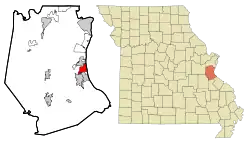 Location of Herculaneum, Missouri