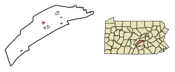 Location of Mifflin in Juniata County, Pennsylvania.