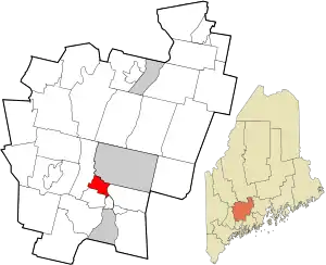 Location in Kennebec County and the state of Maine.