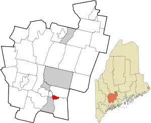 Location in Kennebec County and the state of Maine.