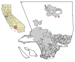 Location of Littlerock in Los Angeles County, California.