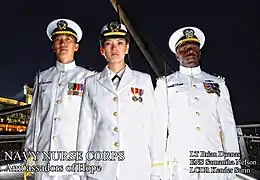 LT Brian Duenas, ENS Samantha Nelson, LCDR Kender Surin, Nurse Corps, 2013.