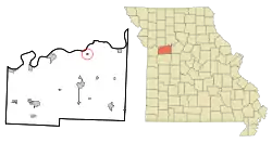 Location of Dover, Missouri