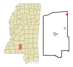 Location of New Hebron, Mississippi