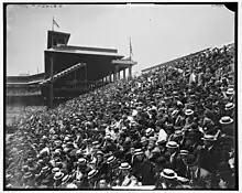 Left field bleachers at Forbes Field