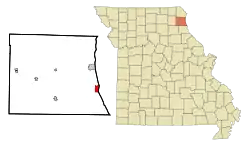 Location of La Grange, Missouri