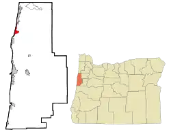 Location of Lincoln Beach, Oregon