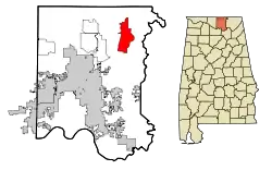 Location in Madison County and the state of Alabama