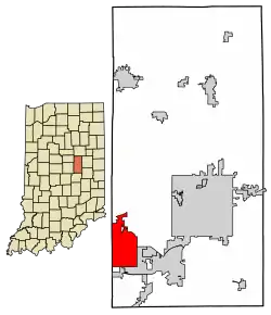 Location in Madison County, Indiana