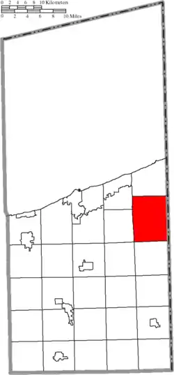 Location of Monroe Township in Ashtabula County