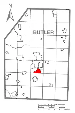 Location within Butler County