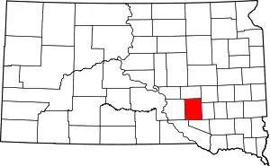 State map highlighting Aurora County
