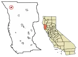 Location in Mendocino County, California