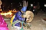 Shaman performing a fire ritual at Lake Khövsgöl.