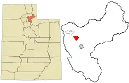 Location in Morgan County and the state of Utah