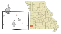Location of Diamond, Missouri