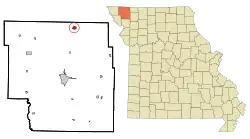 Location of Hopkins, Missouri