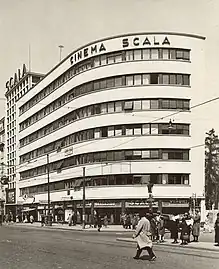Streamline Moderne - Scala Cinema (Bulevardul Gheorghe Magheru no. 2), Bucharest, by Rudolf Fränkel, 1935
