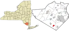 Location in Orange County and the state of New York.