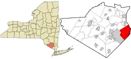 Location in Orange County and the state of New York.