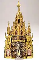 Unusually fancy North Italian pax, including relics, 1434, Trento Cathedral, 33&nbsp;cm high