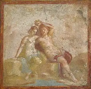 Roman-style Perseus and Andromeda panel painting from the Casa dei Capitelli Colorati in Pompeii Region VII