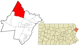 Location in Pike County and the state of Pennsylvania.