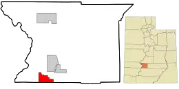 Location in Piute County and the state of Utah.