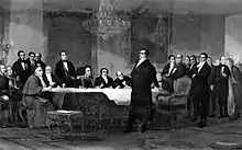 Painting of a meeting