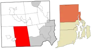 Location in Providence County and the state of Rhode Island.