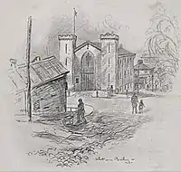 A 1918 sketch of the building