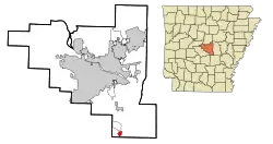 Location in Pulaski County and Arkansas