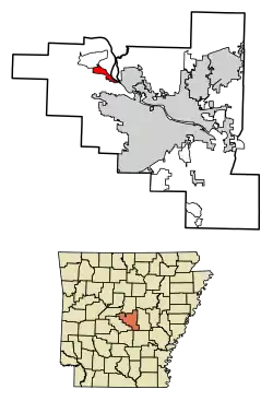 Location of Natural Steps in Pulaski County, Arkansas.