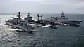HMS&nbsp;St Albans, Spessart and HNoMS&nbsp;Roald Amundsen replenishing on 26 January 2017