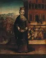 Painting "Queen Santa Isabel and the Miracle of the Roses"; c. 1540