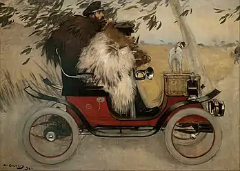Ramón Casas and Pere Romeu in an Automobile, 1901